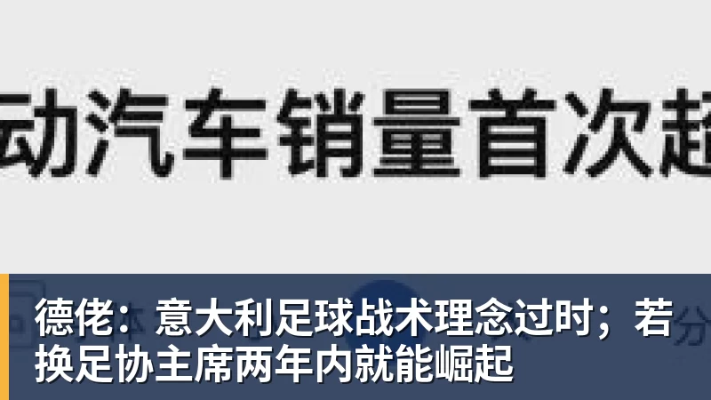 华体会体育德佬：意大利足球战术理念过时；若换足协主席两年内就能崛起